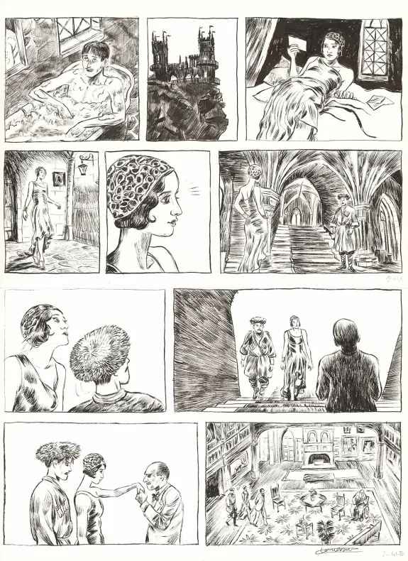 Planche noir et blanc, Renée Stone (Une aventure de), Le Piège de la Mer Rouge (T.2), Clément Oubrerie