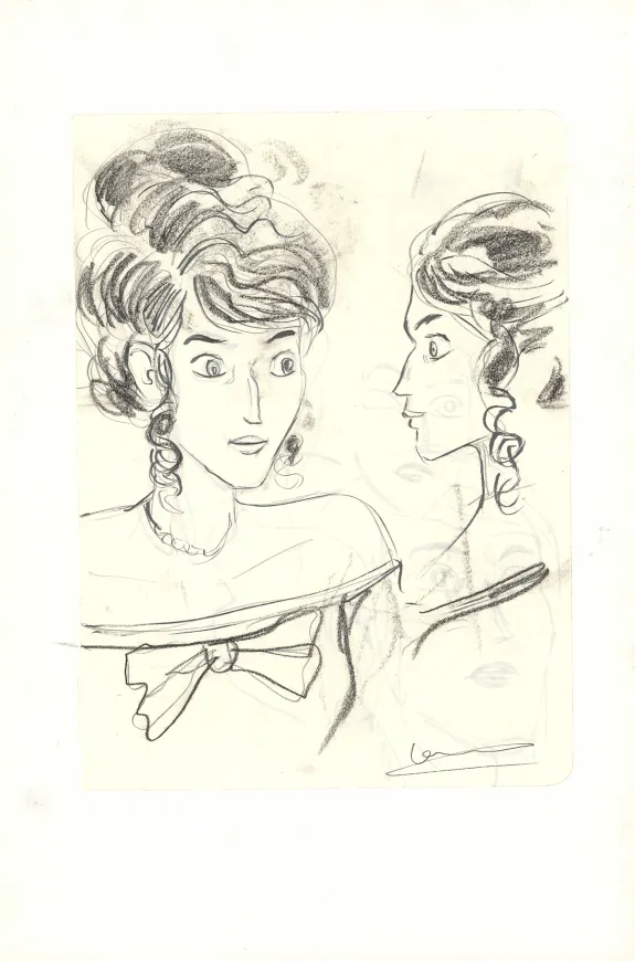 Illustration noir et blanc, Voltaire amoureux, Clément Oubrerie