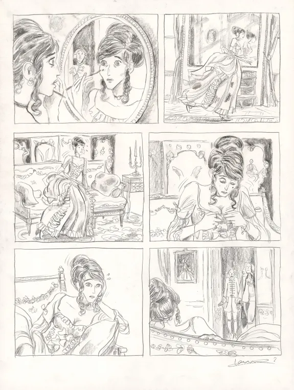 Planche noir et blanc, Voltaire amoureux, Voltaire très amoureux (T.2), Clément Oubrerie