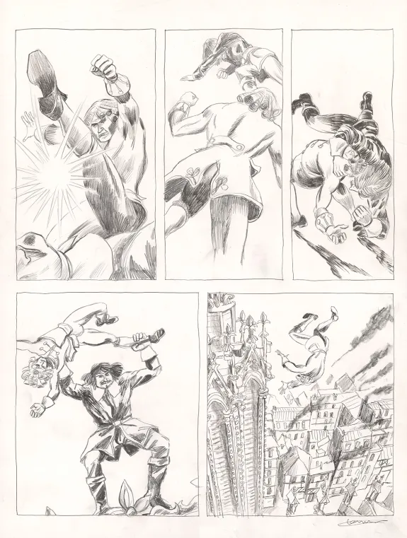 Black and white original page, Voltaire amoureux, Voltaire très amoureux (T.2), Clément Oubrerie