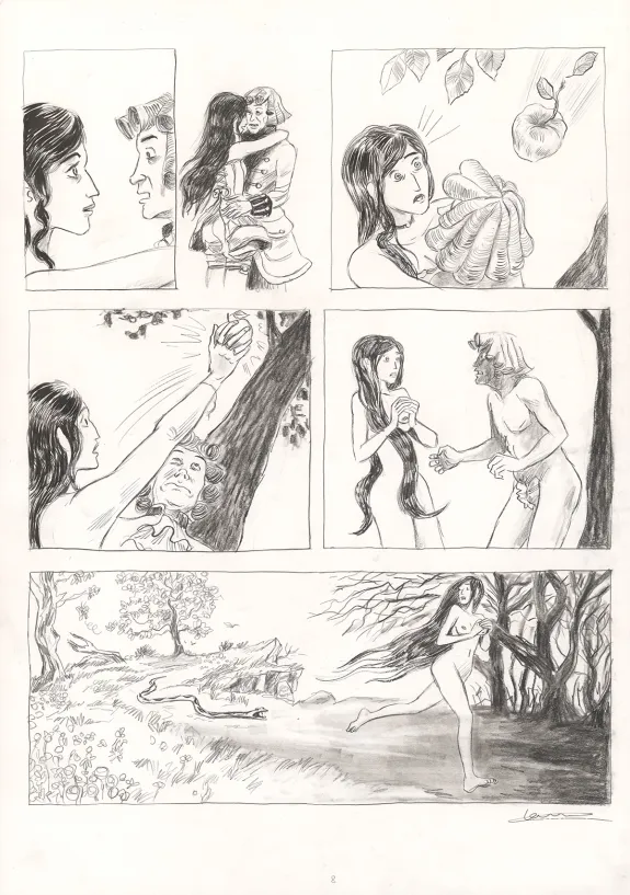 Planche noir et blanc, Voltaire amoureux, Voltaire très amoureux (T.2), Clément Oubrerie