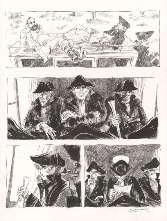 Planche noir et blanc, Voltaire amoureux, Voltaire très amoureux (T.2), Clément Oubrerie