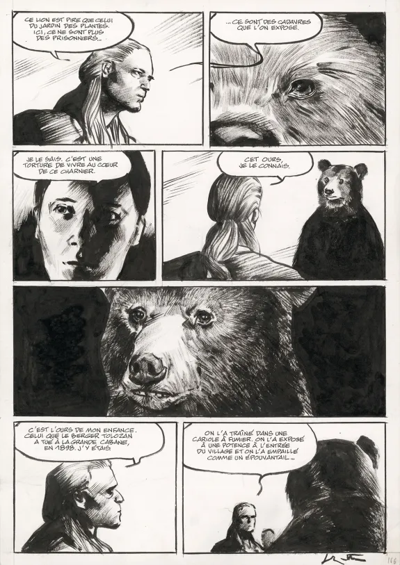 Planche noir et blanc, La Dernière Reine, Jean-Marc Rochette
