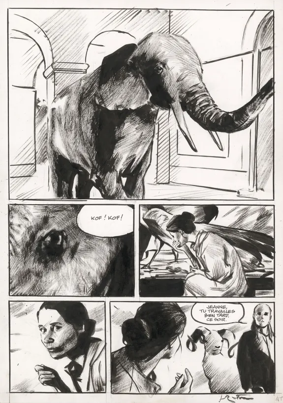 Black and white original page, La Dernière Reine, Jean-Marc Rochette