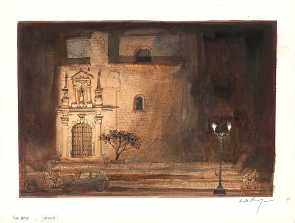 Colored illustration, Mexico par Nicolas de Crecy - Travel book, Nicolas De Crécy
