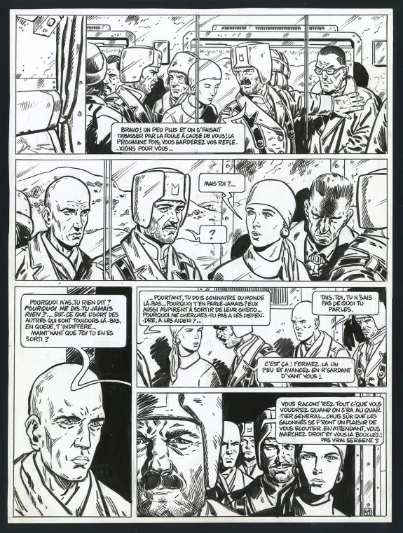 Black and white original page, Le Transperceneige - Snowpiercer, Le Transperceneige - Snowpiercer (T.1), Jean-Marc Rochette
