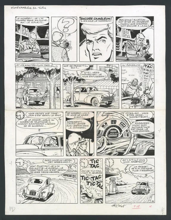 Planche noir et blanc, Ric Hochet, Traquenard au Havre (T.1),  Tibet