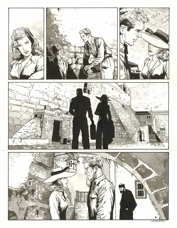 Black and white original page, Les Enfants du ciel, Bernard Vrancken