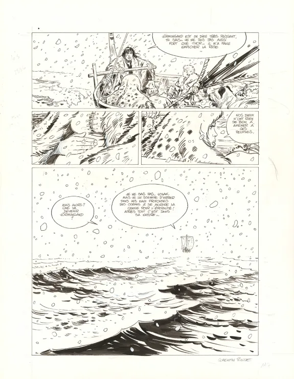 Planche noir et blanc, Thorgal Saga, Wendigo (T.2), Corentin Rouge