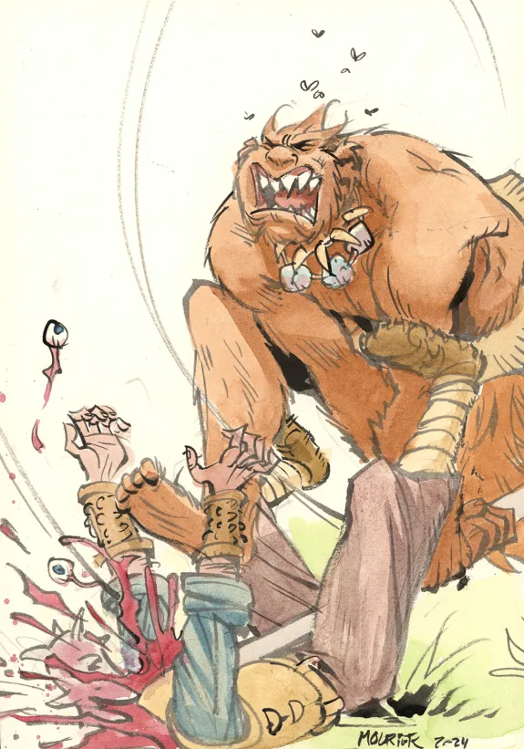 Colored illustration, Trolls de Troy, Jean-Louis Mourier