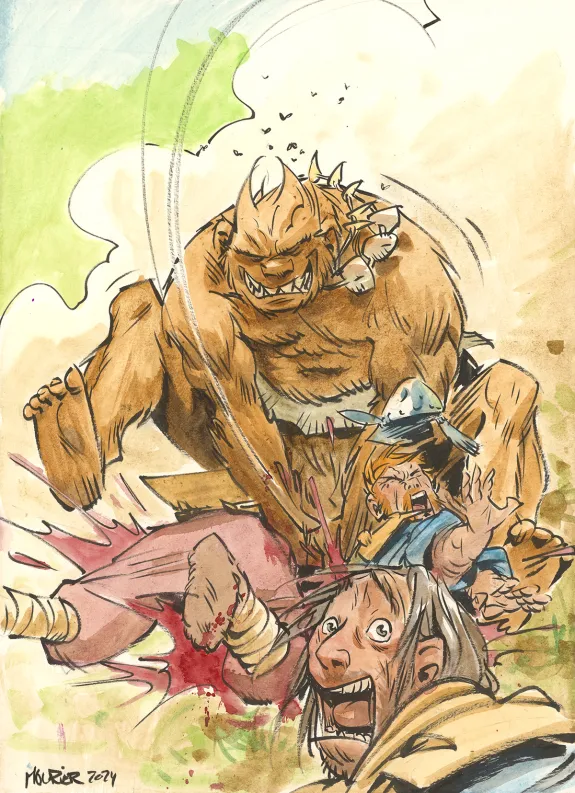 Illustration couleur, Trolls de Troy, Jean-Louis Mourier