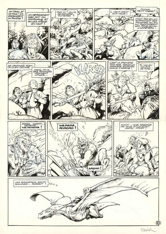 Black and white original page, Trolls de Troy, Histoires trolles (T.1), Jean-Louis Mourier