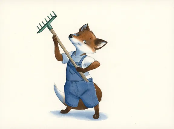 Illustration couleur, Les Géniales inventions de Léonard le renard, Méli-mélo de saison (T.1), Julie Mellan
