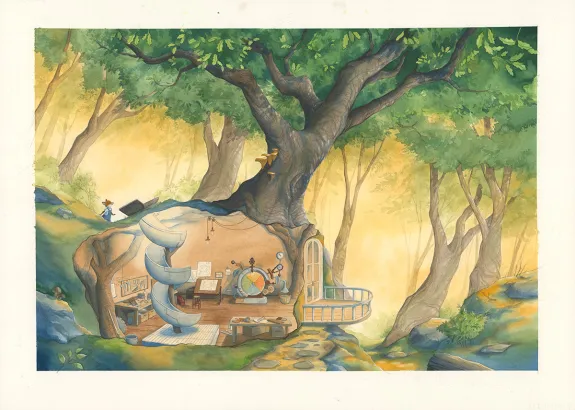 Illustration couleur, Les Géniales inventions de Léonard le renard, Méli-mélo de saison (T.1), Julie Mellan