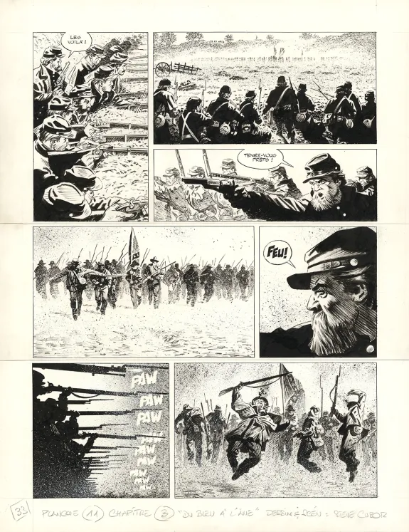 Planche noir et blanc, Le Combat d'Henry Fleming, Steve Cuzor