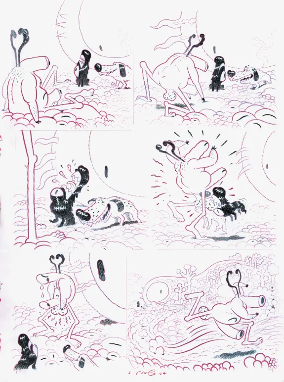 Planche noir et blanc, Dog Head, Dave Cooper