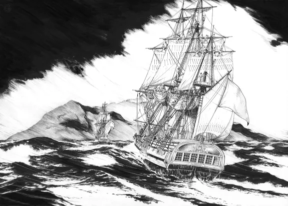 Black and white illustration, Franck Bonnet