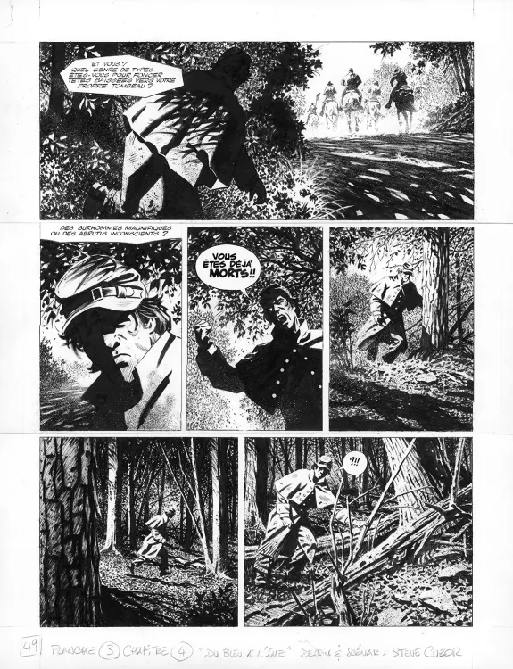 Planche noir et blanc, Le Combat d'Henry Fleming, Steve Cuzor