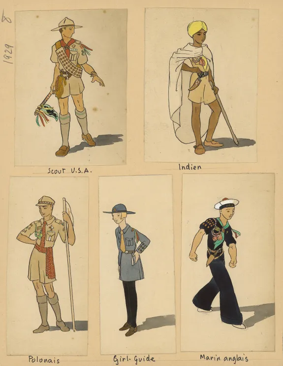 Colored illustration, Du temps que j'étais "Boiscout", Pierre Joubert