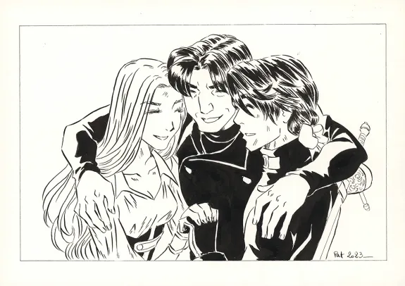 Illustration noir et blanc, La Rose écarlate , Patricia  Lyfoung 