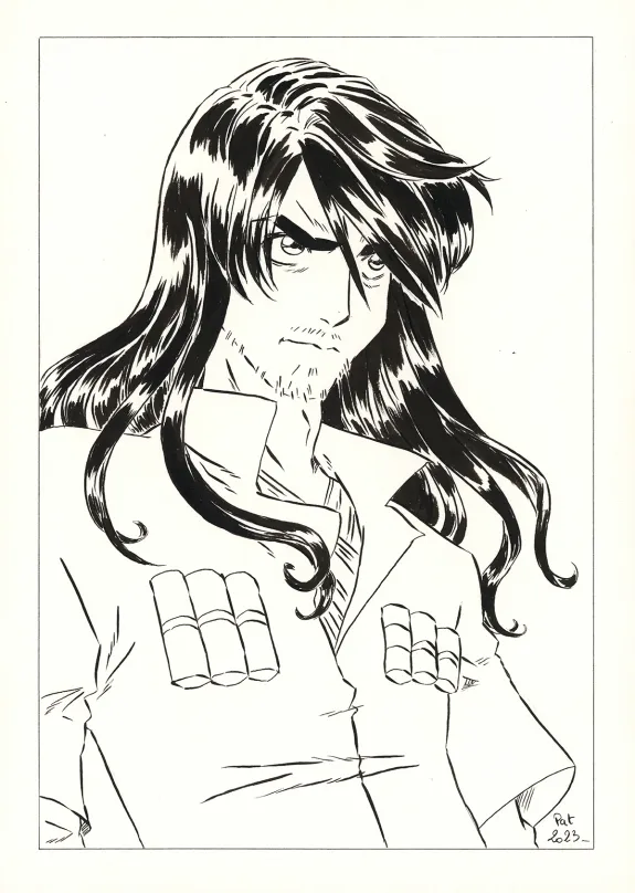 Illustration noir et blanc, La Rose écarlate , Patricia  Lyfoung 