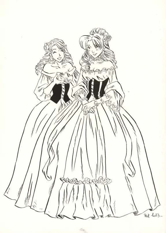Illustration noir et blanc, La Rose écarlate , Patricia  Lyfoung 