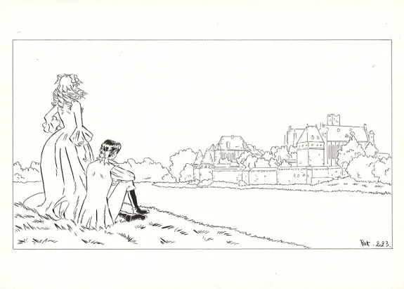 Illustration noir et blanc, La Rose écarlate , Patricia  Lyfoung 