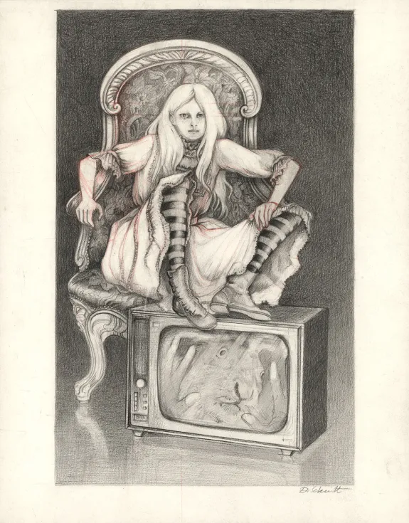 Black and white illustration, Daria Schmitt