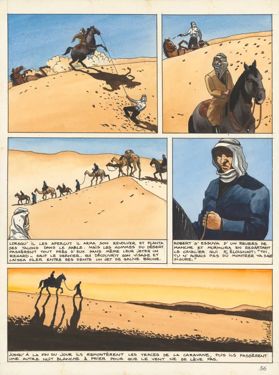 Planche couleur, Cœur de sable,  Loustal