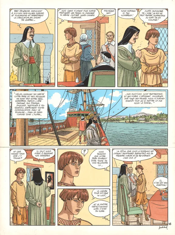 Colored original page, Plume aux Vents, Beau-Ténébreux (T.3), André Juillard