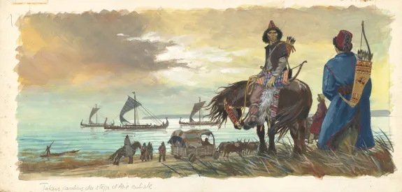 Illustration couleur, La Vie privée des Hommes, Au Temps des Vikings (T.15), Pierre Joubert