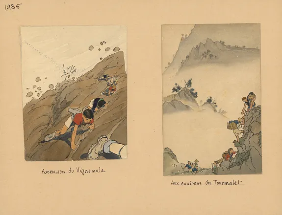 Colored illustration, Du temps que j'étais "Boiscout", Pierre Joubert