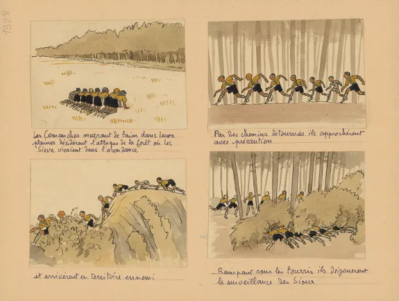 Colored illustration, Du temps que j'étais "Boiscout", Pierre Joubert