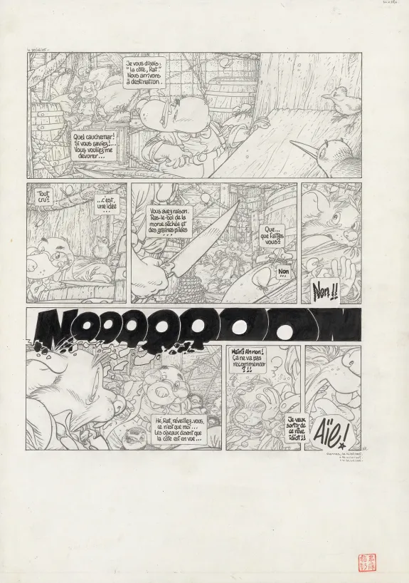 Black and white original page, Le Vent dans les Sables , Étranges Etrangers (T.2), Michel Plessix