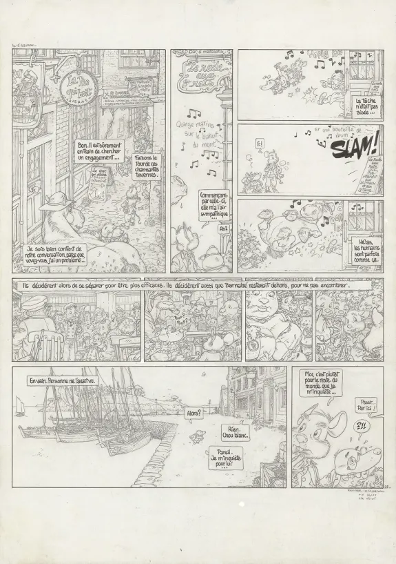 Black and white original page, Le Vent dans les Sables , L'Invitation au voyage (T.1), Michel Plessix