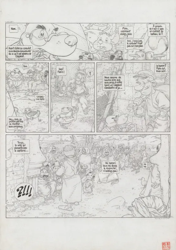 Black and white original page, Le Vent dans les Sables , L'Invitation au voyage (T.1), Michel Plessix