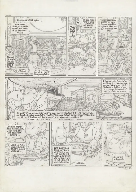 Black and white original page, Le Vent dans les Sables , L'Invitation au voyage (T.1), Michel Plessix