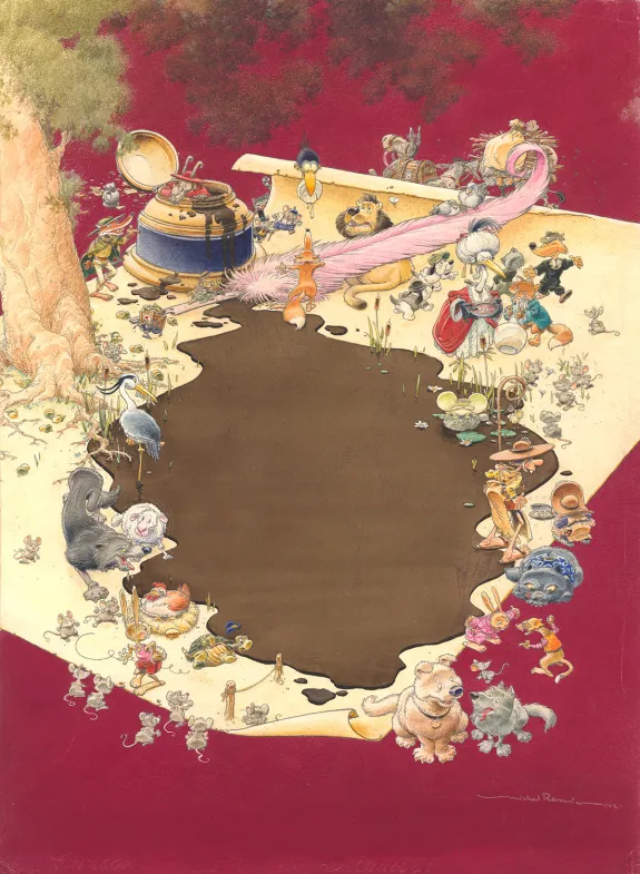 Couverture, La Fontaine aux fables, Michel Plessix