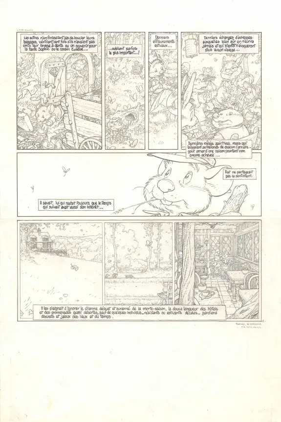 Black and white original page, Le Vent dans les Sables , L'Invitation au voyage (T.1), Michel Plessix