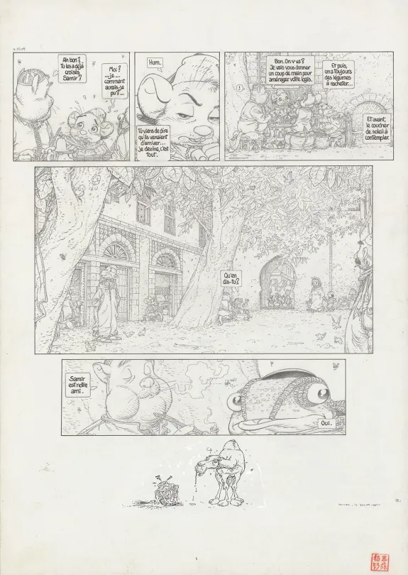 Black and white original page, Le Vent dans les Sables , La Tentation du Désert (T.3), Michel Plessix