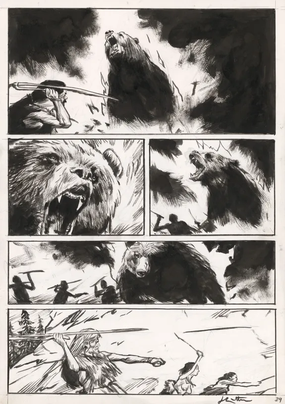 Planche noir et blanc, La Dernière Reine, Jean-Marc Rochette