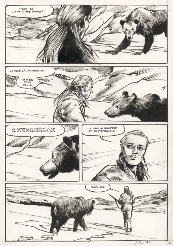Planche noir et blanc, La Dernière Reine, Jean-Marc Rochette