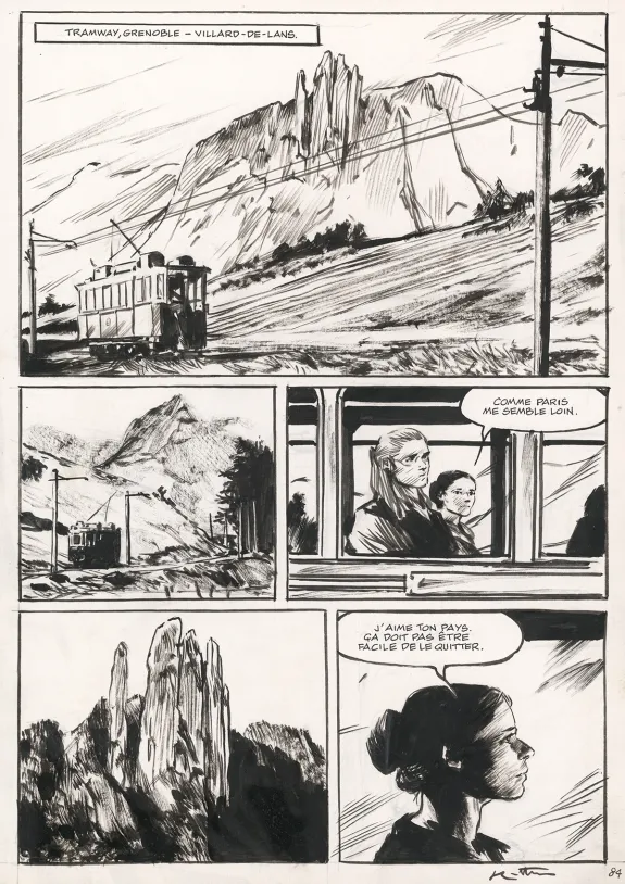 Planche noir et blanc, La Dernière Reine, Jean-Marc Rochette