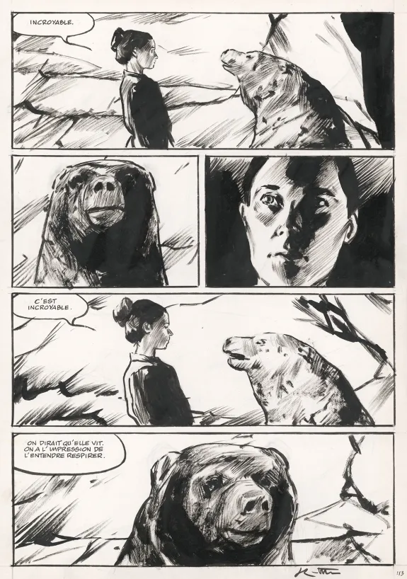 Planche noir et blanc, La Dernière Reine, Jean-Marc Rochette