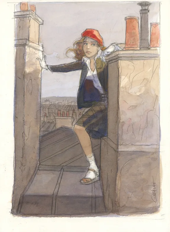 Illustration couleur, Le Vol du Corbeau, Jean-Pierre Gibrat