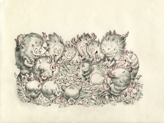 Illustration noir et blanc, Monstre , Monstre n'est pas bleu, Stan Manoukian