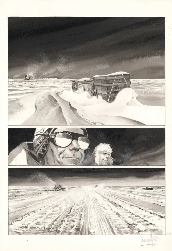 Planche noir et blanc, La Lune est blanche, Emmanuel Lepage