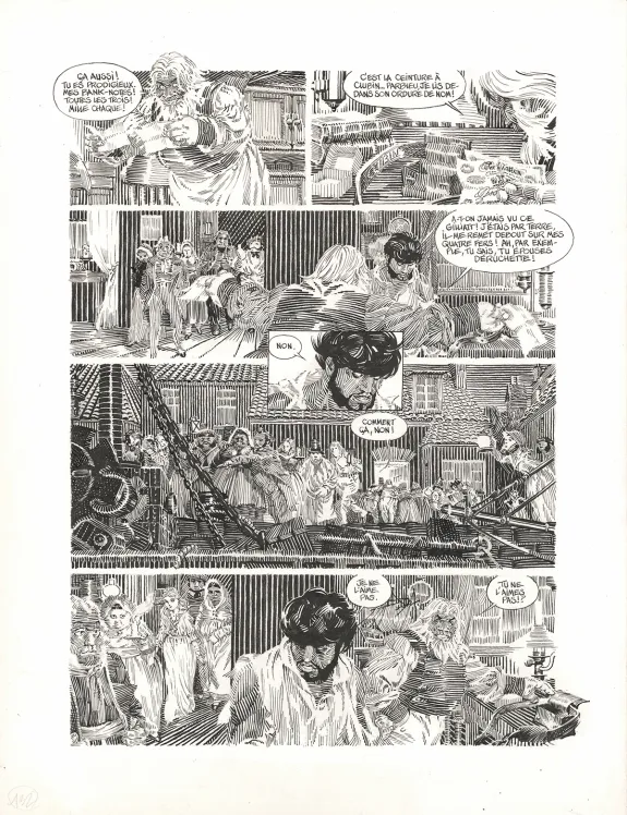 Planche noir et blanc, Les Travailleurs de la mer, Michel Durand