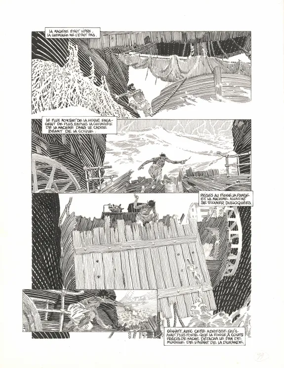 Planche noir et blanc, Les Travailleurs de la mer, Michel Durand