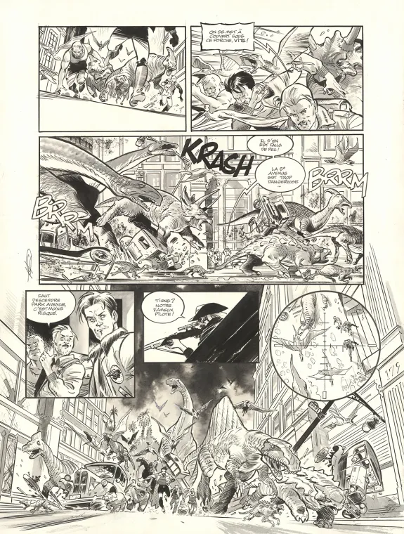 Planche noir et blanc, The Kong Crew, Central Dark (T.3), Eric Herenguel